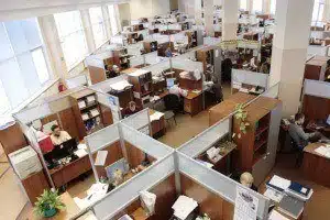 image of a NYC shared working space. Cleaning service providers often offer services to help keep these work areas clean in New York City.