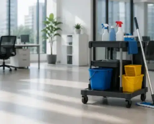 Professionally cleaned office interior reflecting strong brand image and corporate trust offered by B2B cleaning companies in New York City.